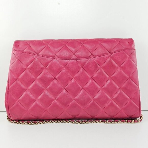 Chanel Lambskin Quilted Clutch with Chain Flap Pink - Picture 2 of 11